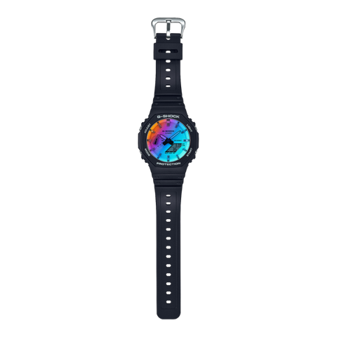 Montre Casio G-SHOCK GA-2100SR-1AER – CasiOak Noir Iridescent | Homme, Ultra-Résistante & Design Octogonal Futuriste