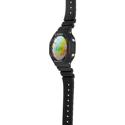 Montre Casio G-SHOCK GA-2100SR-1AER – CasiOak Noir Iridescent | Homme, Ultra-Résistante & Design Octogonal Futuriste