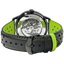 Montre Pierre Lannier Paddock Automatique Bracelet Cuir Noir Surpiqûre Verte – Réf. 341A477