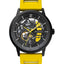 Pierre Lannier Paddock 341A449 – Montre Homme Chronographe 43mm Cadran Noir Bracelet Jaune Sport Racing