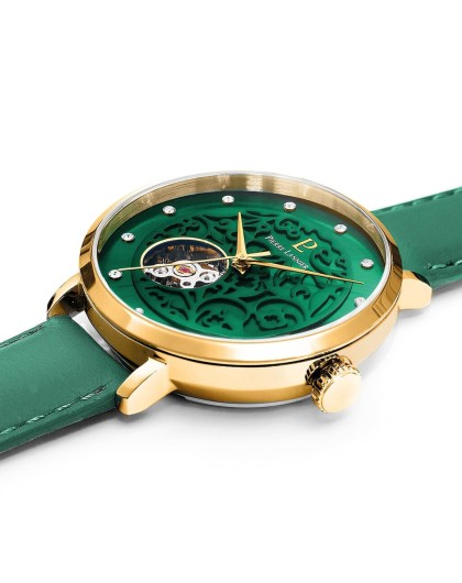 Montre Femme Pierre Lannier Eolia 310F577 – Automatique – Cadran Vert – Bracelet Cuir Vert – 37 mm
