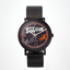 Montre Bretzel Vélo Club – Pierre Lannier x Bretzel Airlines : boîtier noir 40,5 mm, bracelet milanais acier noir, design cycliste alsacien, étanche 50 m, quartz. Édition spéciale Made in France.