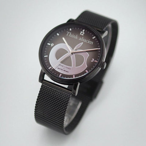 Montre Pierre Lannier Mac Bretzel – Édition Bretzel Airlines – Acier Noir 40,5 mm – Bracelet Milanais Noir – Made in France